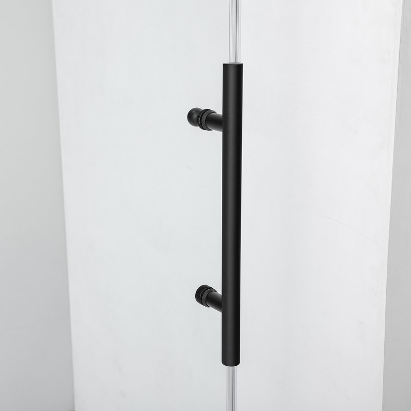 Vinnova Villena 60" Matte Black Frameless Sliding Shower Door