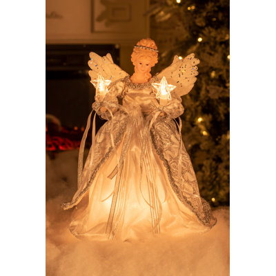 Philomena 12'' Fabric Lighted Tree Topper