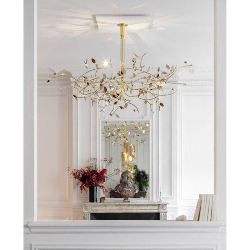 Lustre spoutnik à lumières Nimrah Mydriaz, Bronze, H 53 po x l 53 po x P 53 po