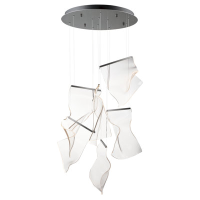 Luminaire suspendu en métal brossé à 6 lumières