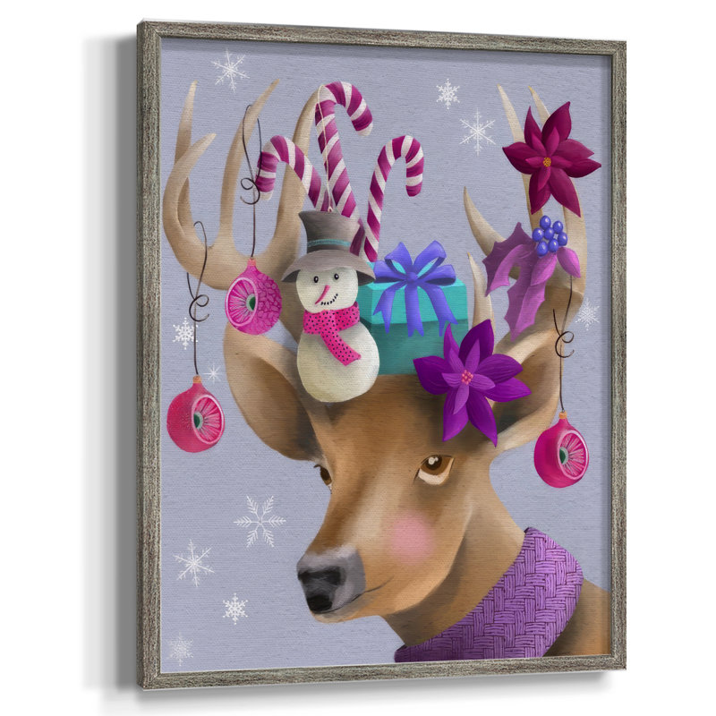«Christmas Friends II», reproduction encadrée - bois massif, H 11 po x l 9 po