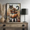 «Vintage Halloween Cat on Pumpkins» par Nicole DeCamp, reproduction d'art