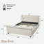 Lit rembourré avec bords roulés épais, pieds ovales à double couche rétro et tête de lit robuste-154969687-154969769