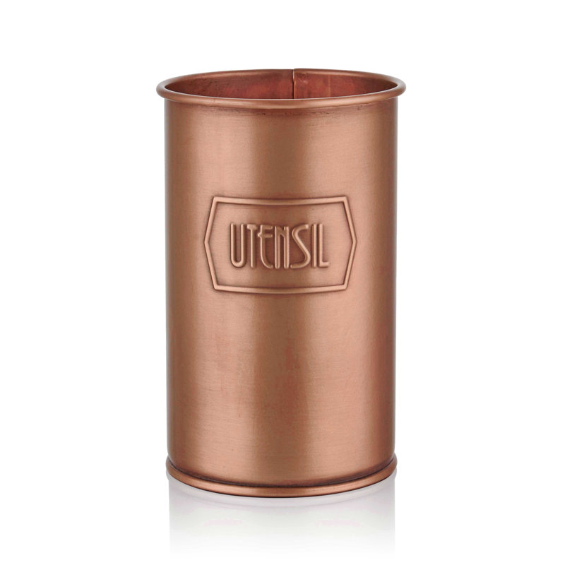 Metal Utensil Crock, Copper