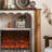 Walnut Solid Wood Freestanding Electric Fireplace