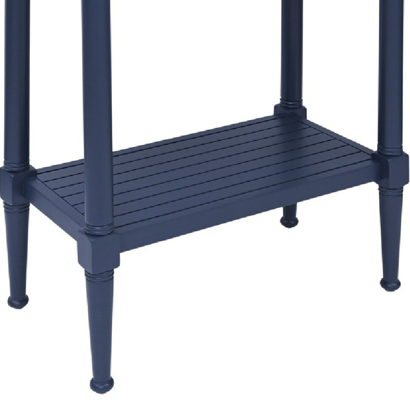 Barras Solid Wood Top End Table with Storage, Blue