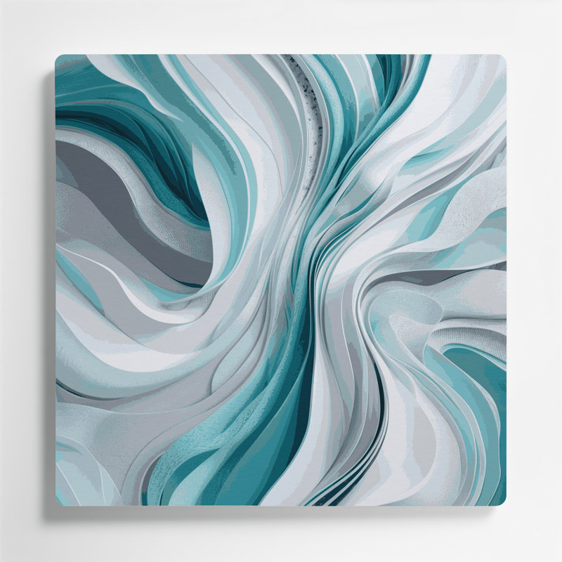 Abstraction numérique 39, art mural bleu en métal, H 12 po x l 12 po