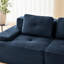 Canapé modulaire moderne en forme de L, tissu velours côtelé, siège 4 places, repose-pieds mobile et capitonné, sans assemblage requis, base antidérapante, bleu-1535492626