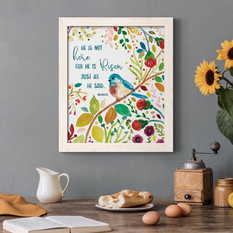 He Is Risen - Peinture sur toile encadrée, H 44 po x l 31 po x P 1 po, Blanc