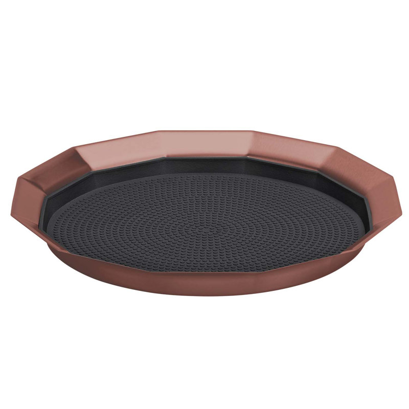 Twelve Sided Stainless Steel Tray, 1.75"H x 11" W x 11" D, Rose Gold