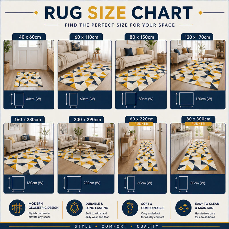 Contemporary Soft Plush Decorative Carpet for Home Abstract Machine Printed Area Rug, Rectangle 60 x 110cm