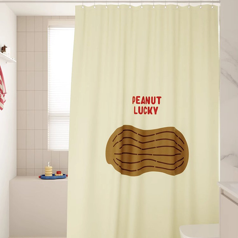 Rideau de douche en polyester avec crochets