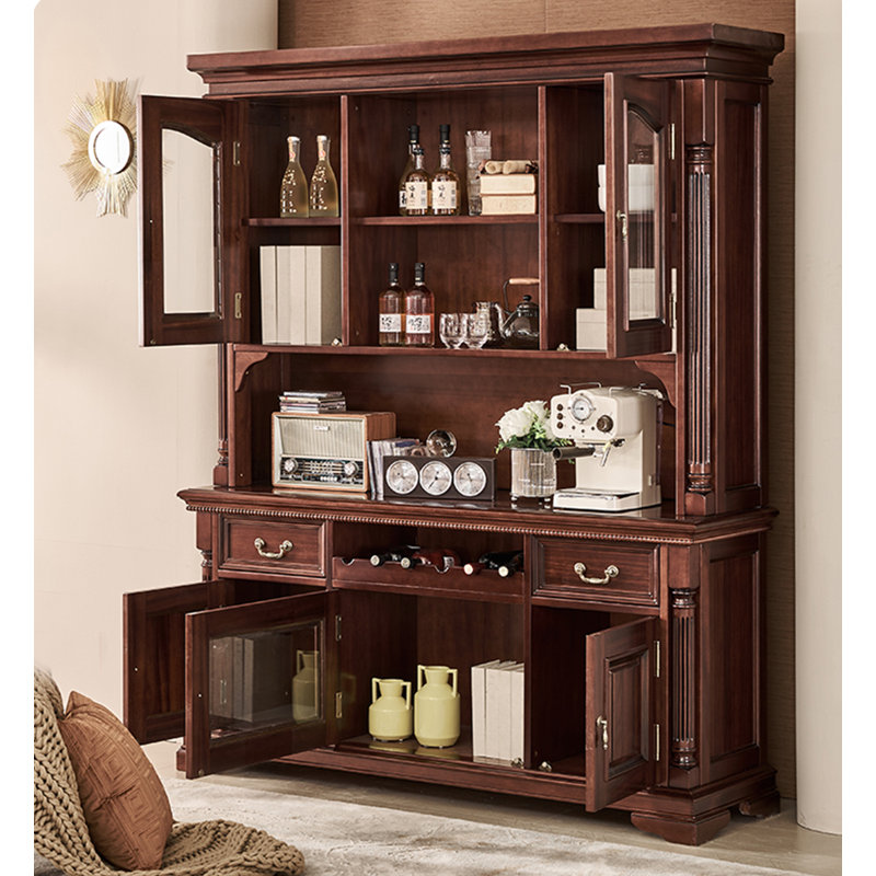 63-inch Solid Black Walnut Standard Pantry Cabinet