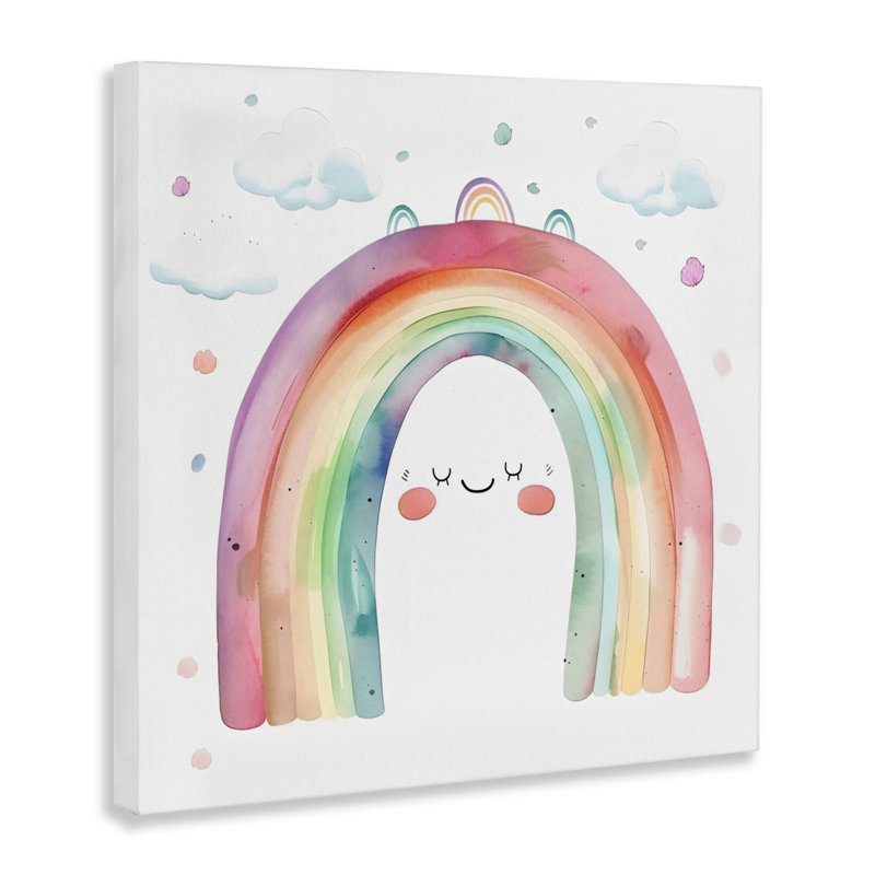 Adorable toile arc-en-ciel souriante, design par Creative Studio, H 36 po x l 36 po