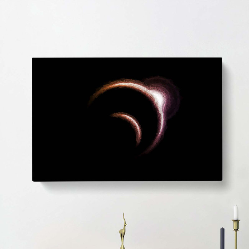 The Sun Behind The Earth And Moon - Wrapped Canvas Painting, 50cm H x 76cm W x 3cm D