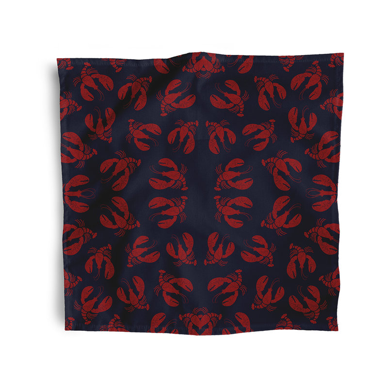 Ludwig Polyester Nautical Square Napkin, 18" W x 18" L, Navy Blue