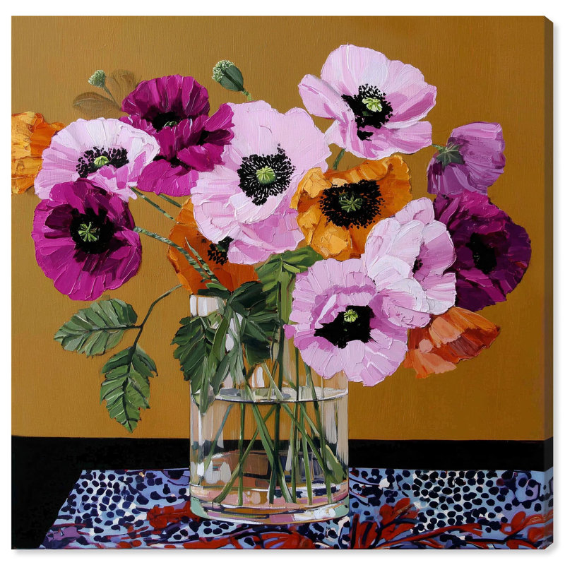 Décoration murale sur toile en verre Vase II par Art Remedy, 30 x 30, H 30 po x l 30 po, Toile tendue avec châssis