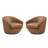 Aunna Faux Leather Swivel Barrel Chair-610002681