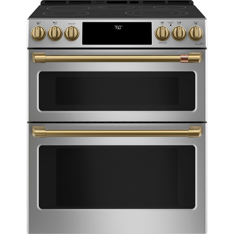 Front Control Electric Range Handle Kit, Brushed Brass