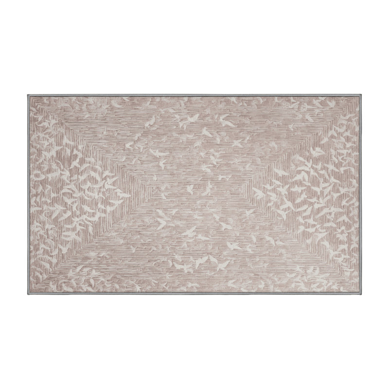 Machine Washable Gray Area Rug, Rectangle 2' x 3'