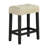Two-Tone Design Black Dining Table 2X Stools Biscuit-Tufted Seat Cushion Beige 3Pc Dining Table Set