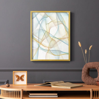 «Curves and Waves III», reproduction encadrée - bois massif