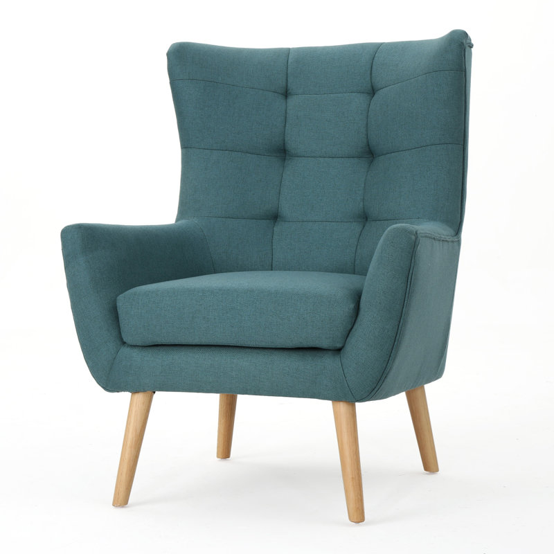 Buchholz Upholstered Club Chair, Teal Polyester
