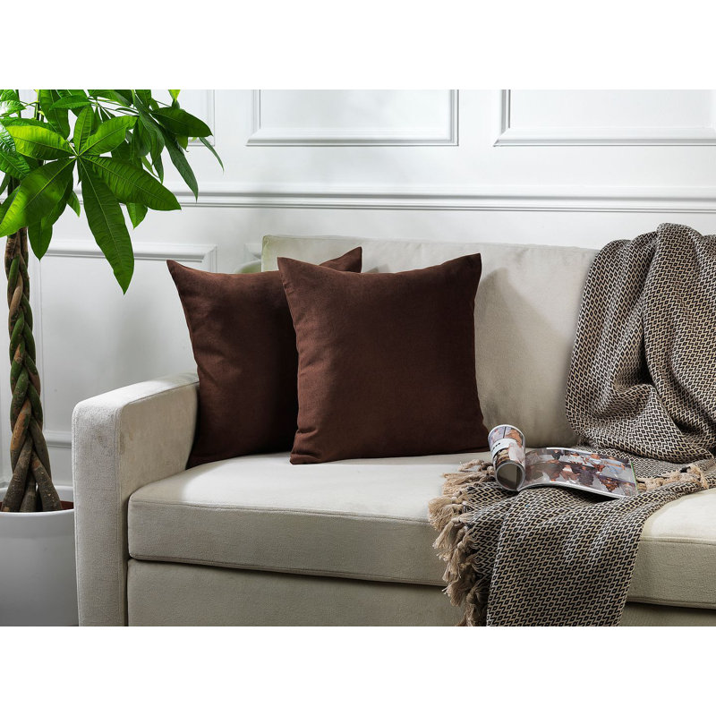 Indoor / Outdoor Square Scatter Cushion Cover, 30 x 50cm, Dark brown