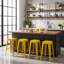 Ensemble de 4 tabourets de bar en métal sans dossier, hauteur comptoir 61 cm (24 po), pour îlot de cuisine, style industriel avec pieds amovibles, résistants à l'eau et à la rouille.-313783251