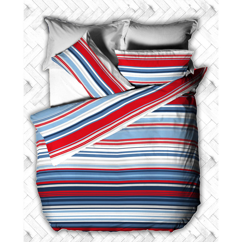 Cotton No Pattern Duvet Cover Set with Pillowcases, King Duvet Cover + 2 Standard Pillowcases, Blue