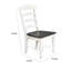 Chaise de salle à manger Orso, design à échelle, bois de mindi blanc et brun foncé