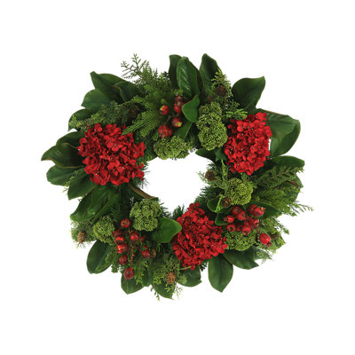 Jaylem Handcrafted Faux Magnolia 26'' Wreath