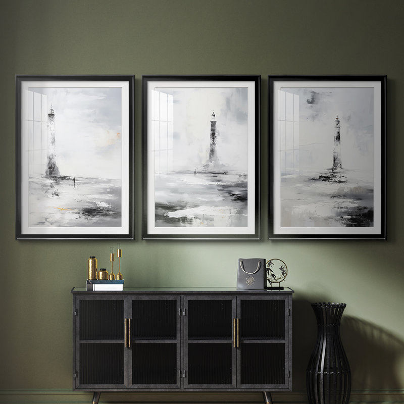 NAUTICAL Series Dxxxxi - Impression sur mesure encadrée de qualité supérieure - 3 pièces, Noir, H 21 po x l 30 po