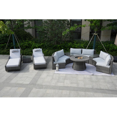 Areefa 8 - Person Patio Conversation Set with Cushions