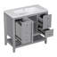 Meuble-lavabo de 91 cm avec lavabo, armoire de salle de bain grise avec tiroirs-1470589735