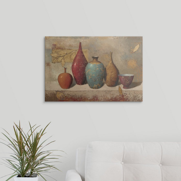«Leaves and Vessels» par Anifa, reproduction d'art, H 16 po x l 24 po x P 1,5 po, Toile
