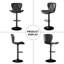 Swivel Upholstered Adjustable Height Counter Stool with Metal Frame-1050875809