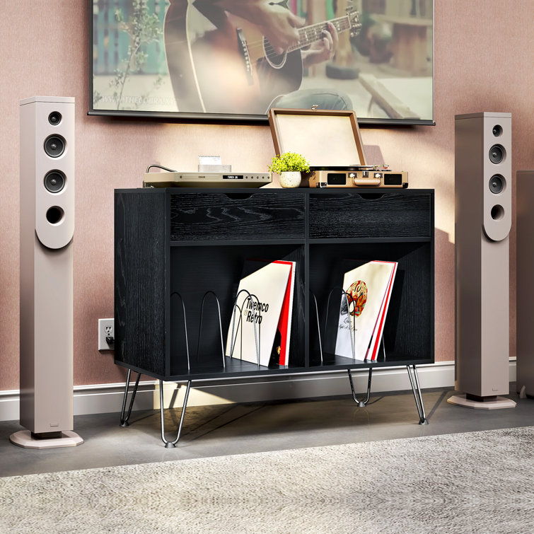 17 Stories Vinyl Record Player Turntable Stand Multimedia Media Shelves  Audio Rack  Reviews Wayfair Canada