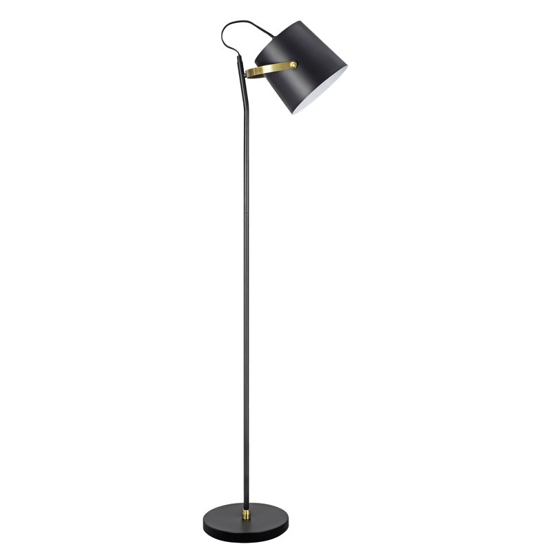 # 42001-54-1, avec lampe sur pied en laiton antique, H 57-1 / 8 po, douille E26, ampoule non incluse, Noir mat, Noir mat
