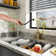 CASAINC Single-Handle Pull Out Kitchen Single Hole Faucet with Deck Plate