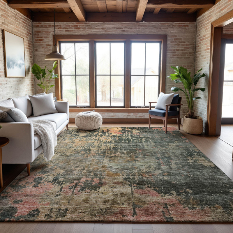 Premium Machine Washable Jessie AMF1214 Abstract Rug, Rectangle 5' x 7'6"