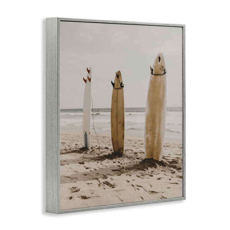 Planche de surf côtier debout, estampe numérique par LSR Design Studio, Gris, H 20 po x l 16 po