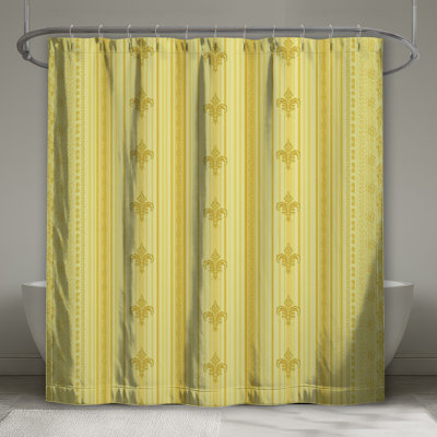 Rideaux de douche jaunes Fleur De Lis