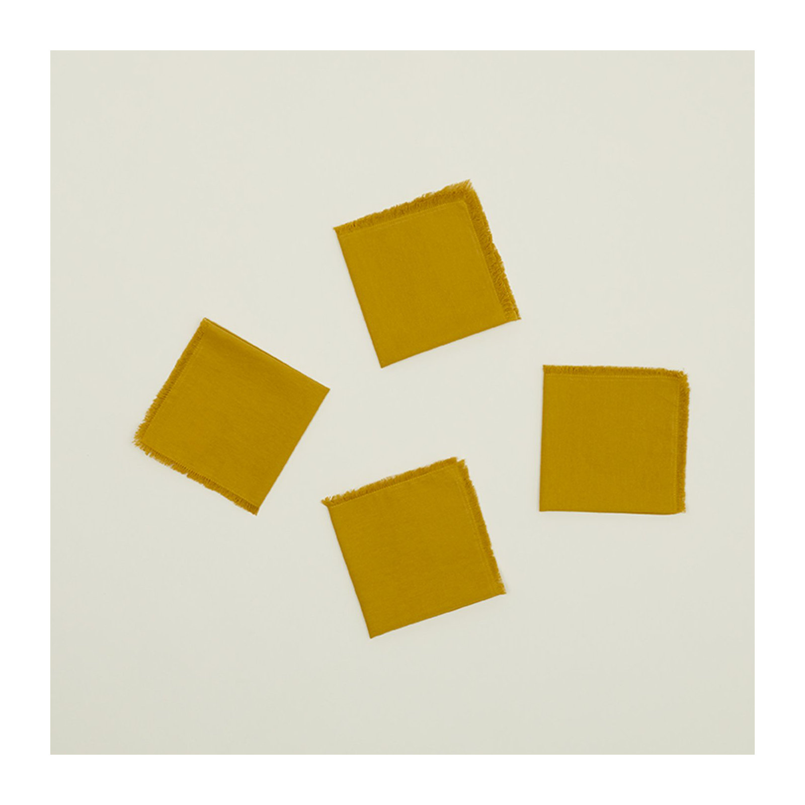 Essential Cocktail Napkin- Set Of 4, Mustard