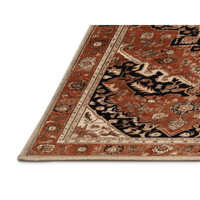Machine Washable Turkish Brown Area Rug, Runner 2' x 4'