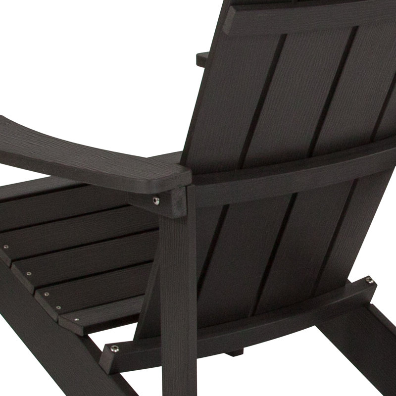 Chaise Adirondack commerciale en résine de polyester toutes saisons, Gris foncé