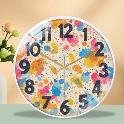 Horloge murale colorée abstraite Home Decor Art - horloge murale moderne en verre 12 po