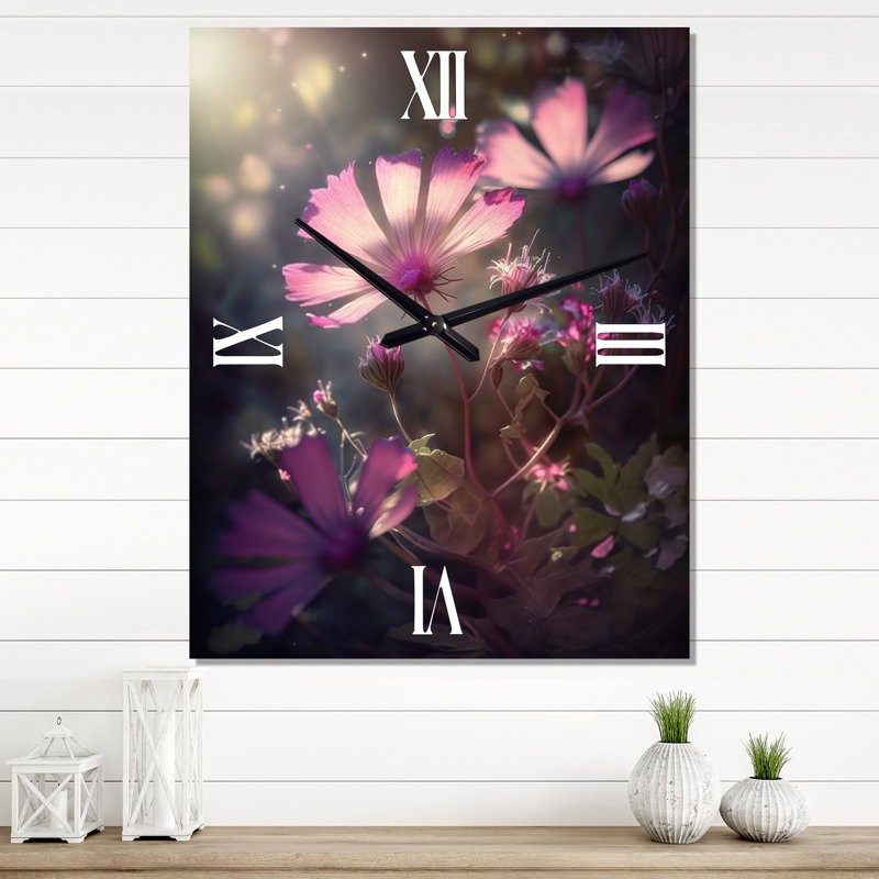 Gros plan sur l'horloge murale Daisy Wonderland IV, Grand