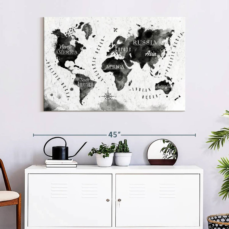 Aliaz Map, 26" H x 39" W