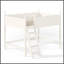 Lit mezzanine double / double en bois massif avec garde-corps de sécurité, échelle - beige-1205722341